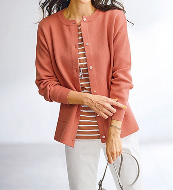 ポケットデザイン美人顔カーディガン - ベルーナ【公式】