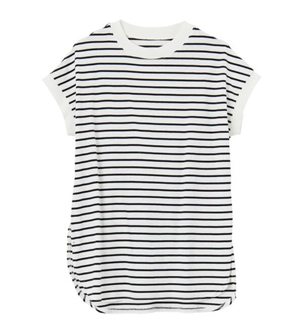 GeeRA（ジーラ）の「綿１００％フレンチスリーブチュニックＴシャツ（カットソー）」｜詳細画像