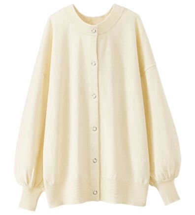 BELLUNA（ベルーナ）の「コットンミックススナップカーディガン（ニットカーディガン）」