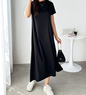 GeeRA（ジーラ）の「【接触冷感】フレアーシルエットロングワンピース（ロングワンピース）」｜詳細画像