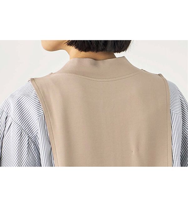 BELLUNA（ベルーナ）の「ハーフジップ使いストライプ切替ワンピース（チュニック）」｜詳細画像