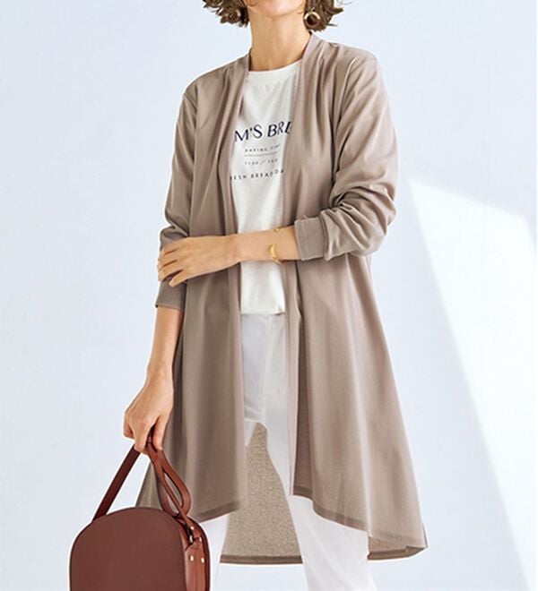 BELLUNA（ベルーナ）の「＜日本製＞マルチ機能ロングカーディガン（その他カーディガン）」｜モカベージュ