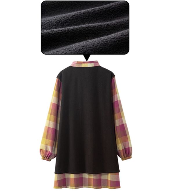 「裏フリースほっこりかっぽうチュニック（チュニック）」｜詳細画像