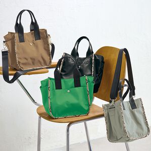 RANAN（ラナン）の「迷子にならない！パイピングデザインナイロン調２ＷＡＹトートバッグ（トートバッグ）」｜詳細画像