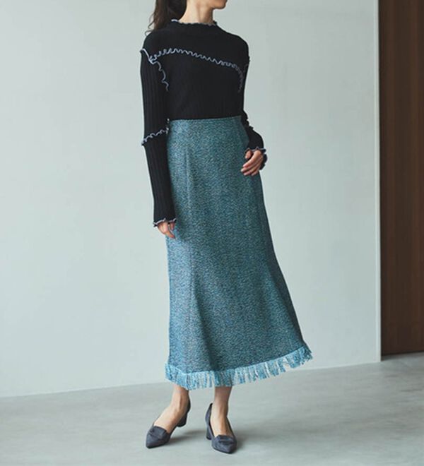 RANAN（ラナン）の「メローステッチ配色リブニット（ニット・セーター）」｜詳細画像