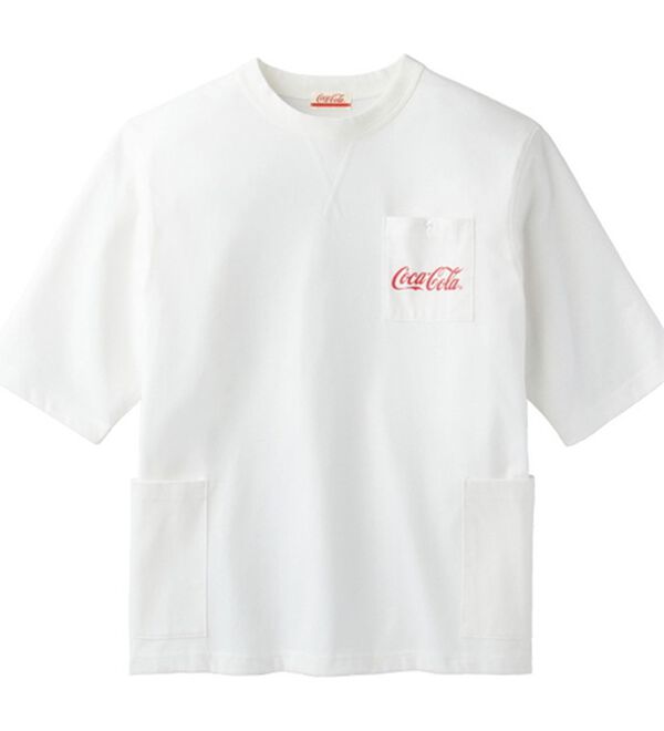 「＜コカ・コーラ＞接触冷感多ポケットＴシャツ（メンズＴシャツ）」｜ホワイト