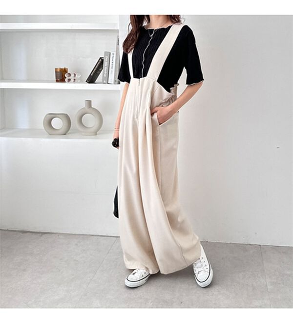 GeeRA（ジーラ）の「フロントジップハイウエストサロペット（オールインワン）」｜詳細画像