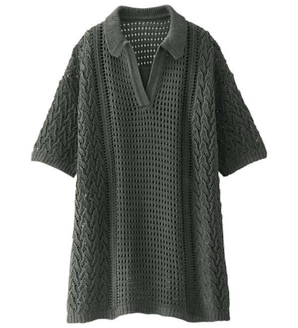 BELLUNA（ベルーナ）の「上品な透け感衿付サマーニット（ニット・セーター）」｜詳細画像