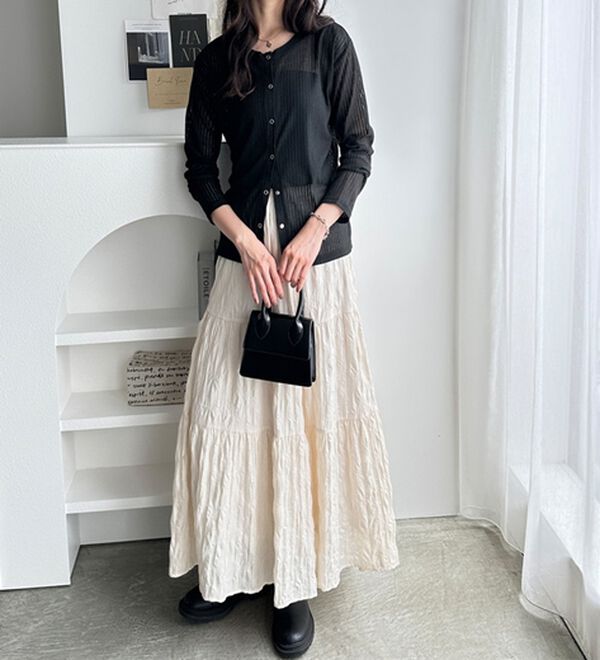 GeeRA（ジーラ）の「カーデにもなる前後２ＷＡＹシアーリブトップス（カットソー）」｜詳細画像