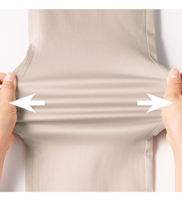 VINNO（ヴィノ）の「美のクラ・コットン混サテンパンツ（フルレングスパンツ）」｜詳細画像