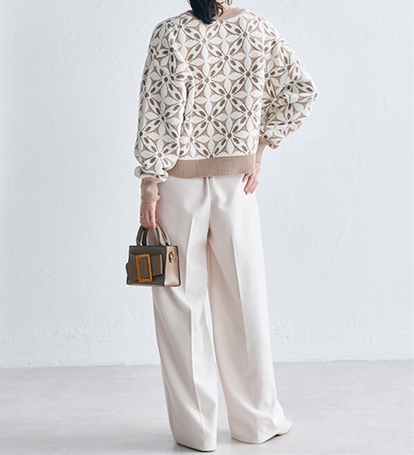 RANAN（ラナン）の「花柄モールジャカードカーデ（ニットカーディガン）」｜詳細画像