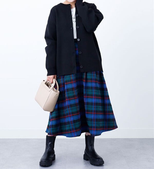 BELLUNA（ベルーナ）の「大人顔チェックスカート（ロングスカート）」｜詳細画像