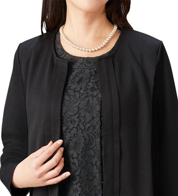 「洗えるストレッチフォーマルアンサンブルセット（ブラックフォーマル（喪服・礼服））」｜詳細画像