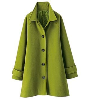 BELLUNA（ベルーナ）の「ウール調ステンカラーミドル丈コート（ハーフコート）」｜グリーン
