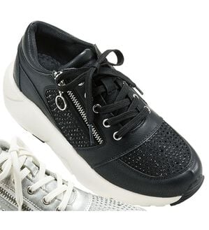 BELLUNA（ベルーナ）の「クリアストーン厚底ソールスニーカー（スニーカー）」｜黒