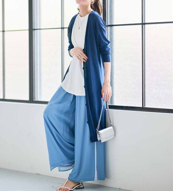 RANAN（ラナン）の「ロング丈Ｖネックニットカーデ（ニットカーディガン）」｜詳細画像