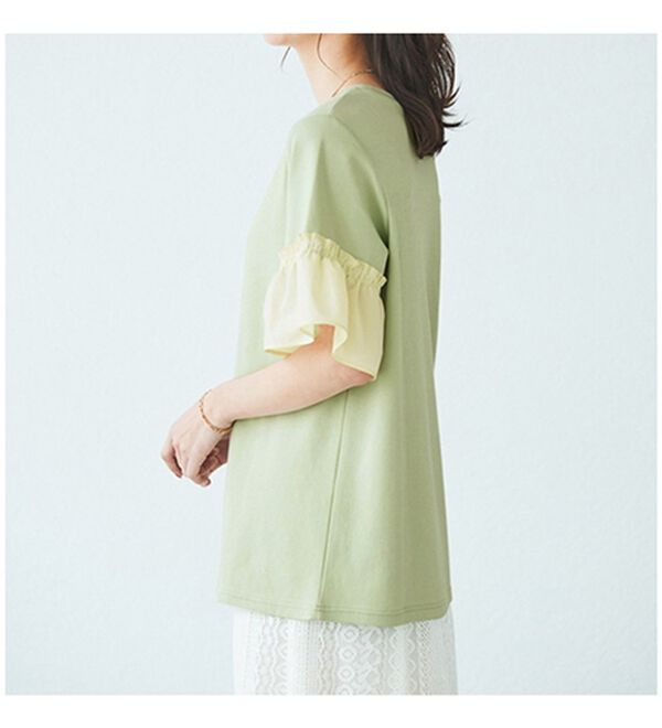 BELLUNA（ベルーナ）の「オーガニックコットン素材切替デザインプルオーバー（カットソー）」｜詳細画像