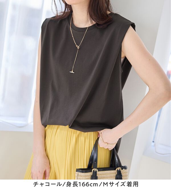 Viola e Viola（ヴィオラ エ ヴィオラ）の「【接触冷感】脇を見せたくない人のためのタンクトップ（タンクトップ・キャミソール）」｜詳細画像