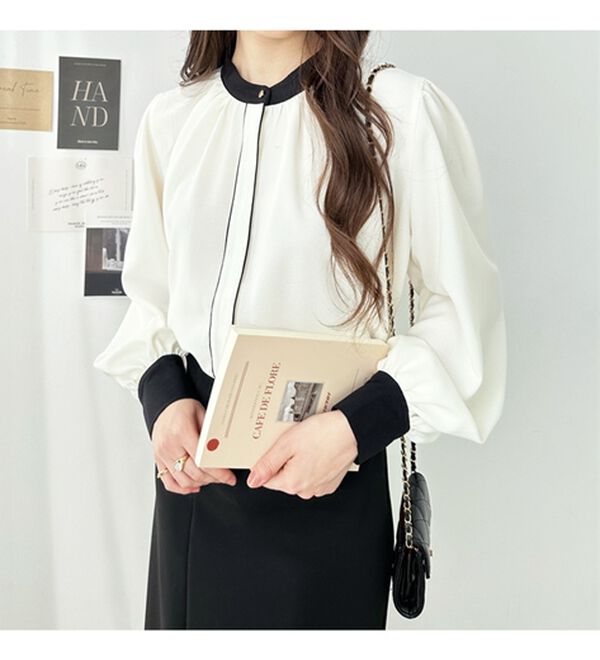 GeeRA（ジーラ）の「前後２ＷＡＹバイカラーブラウス（ブラウス）」｜詳細画像