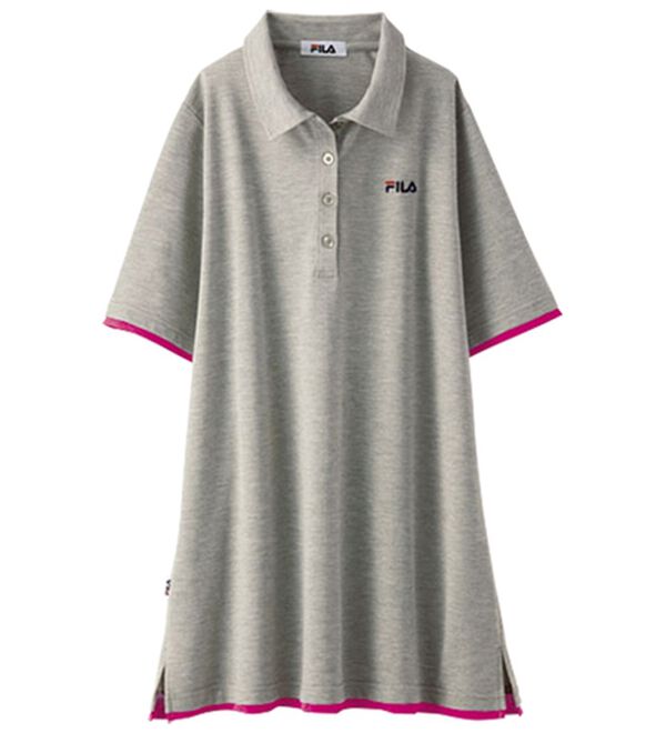 BELLUNA（ベルーナ）の「＜ＦＩＬＡ＞配色使いポロチュニック（チュニック）」｜杢グレー