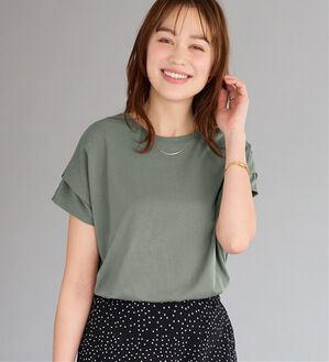 Viola e Viola（ヴィオラ エ ヴィオラ）の「脱普通！すっきり見え大人の上品Ｔシャツ（Tシャツ）」｜オリーブ