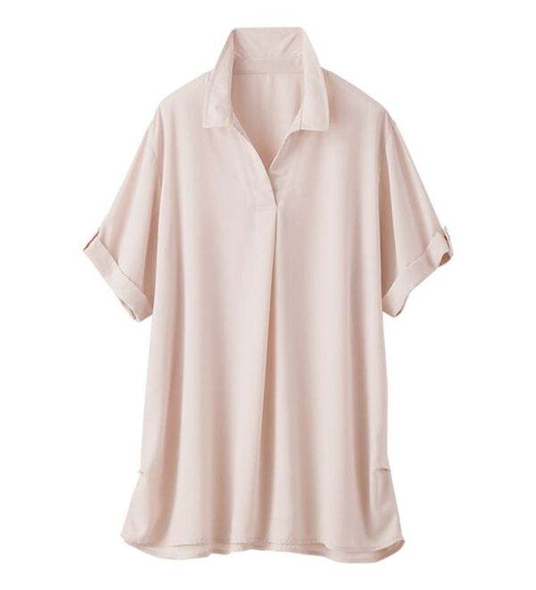 BELLUNA（ベルーナ）の「ジョーゼット素材スキッパーシャツブラウス（シャツ）」｜詳細画像