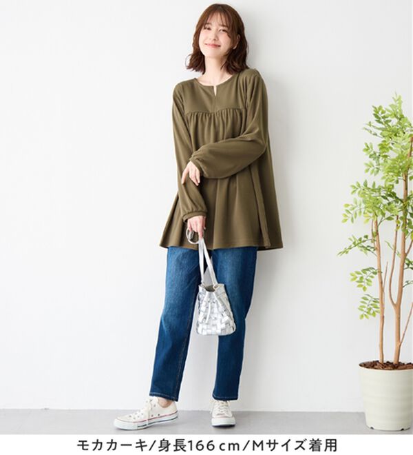 Viola e Viola（ヴィオラ エ ヴィオラ）の「なめらかポンチ　キーネックチュニック（チュニック）」｜詳細画像