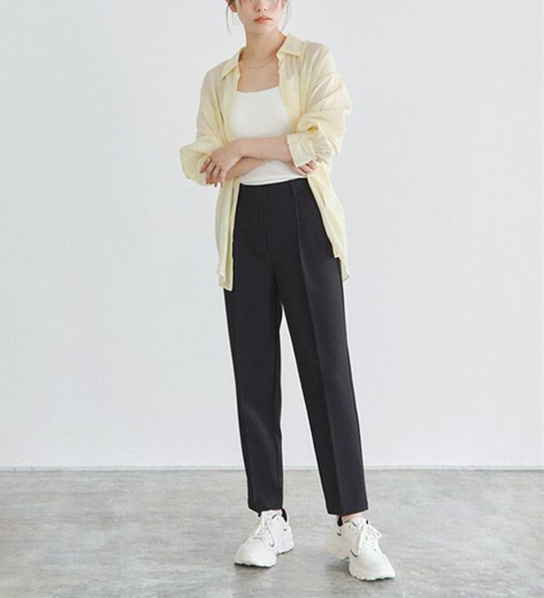 Pierrot（ピエロ）の「【選べる丈】高見えゆるテーパードパンツ（フルレングスパンツ）」｜詳細画像