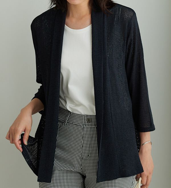 BELLUNA（ベルーナ）の「メッシュ素材トッパーカーディガン（ニットカーディガン）」｜詳細画像