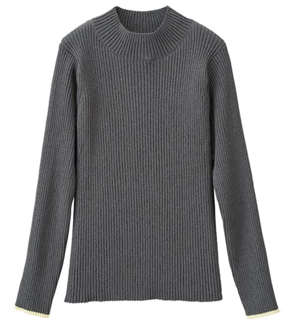 RANAN（ラナン）の「もちもちリブパイピングハイネックニット（ニット・セーター）」｜詳細画像