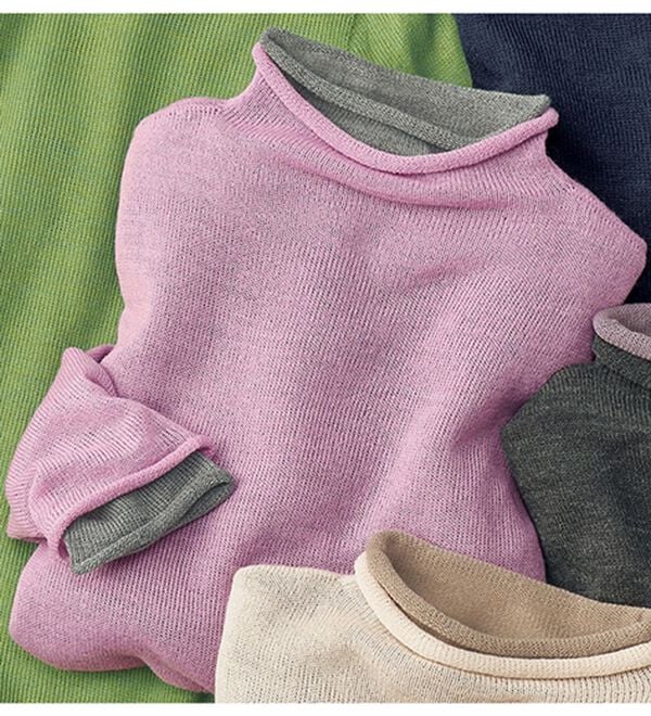 BELLUNA（ベルーナ）の「＜日本製＞ホールガーメント２枚重ね着プルオーバー（ニット・セーター）」｜ピンク