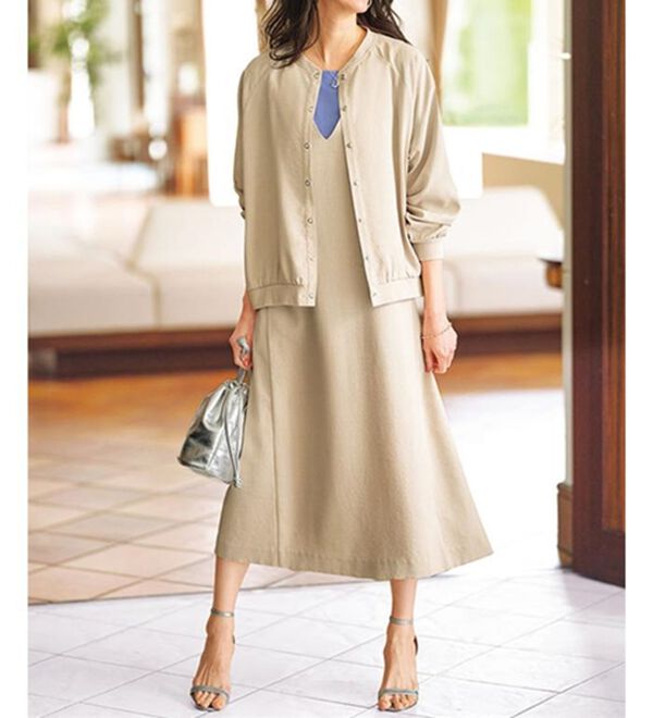 BELLUNA（ベルーナ）の「サラリ麻調素材リブ使いカーディガン（その他カーディガン）」｜詳細画像