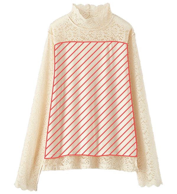 BELLUNA（ベルーナ）の「重ね着を楽しむ冬インナー！レースプルオーバー（カットソー）」｜詳細画像