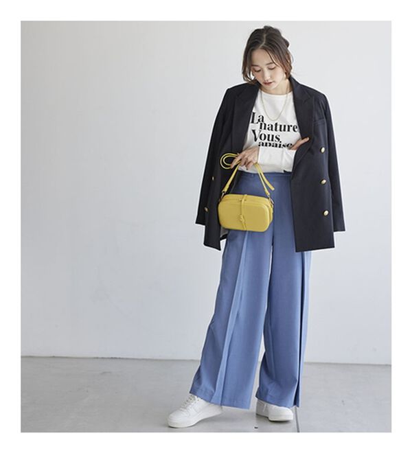 BELLUNA（ベルーナ）の「リネンライクタックワイドパンツ（ワイドパンツ・ガウチョ）」｜詳細画像