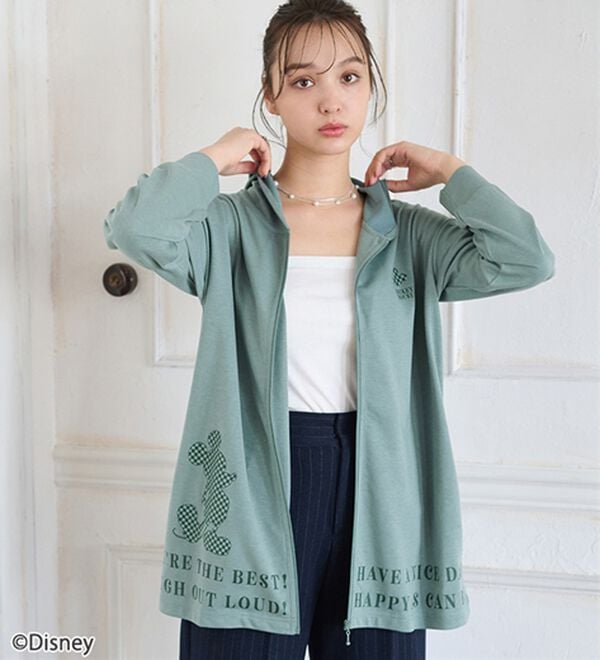 BELLUNA（ベルーナ）の「＜Ｄｉｓｎｅｙ＞【ミッキー】ロゴプリント裏メッシュパーカー（パーカー）」｜詳細画像