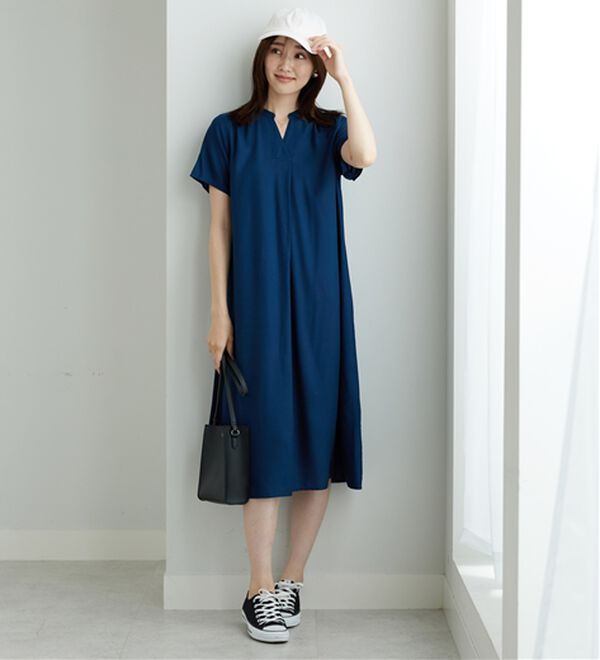 BELLUNA（ベルーナ）の「レーヨン素材スキッパーデザインワンピース（その他ワンピース）」｜詳細画像