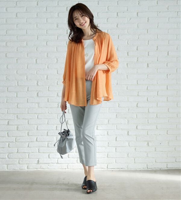 BELLUNA（ベルーナ）の「 【接触冷感】【選べる2丈】サラリ裏メッシュ美脚アンクルパンツ（フルレングスパンツ）」｜詳細画像