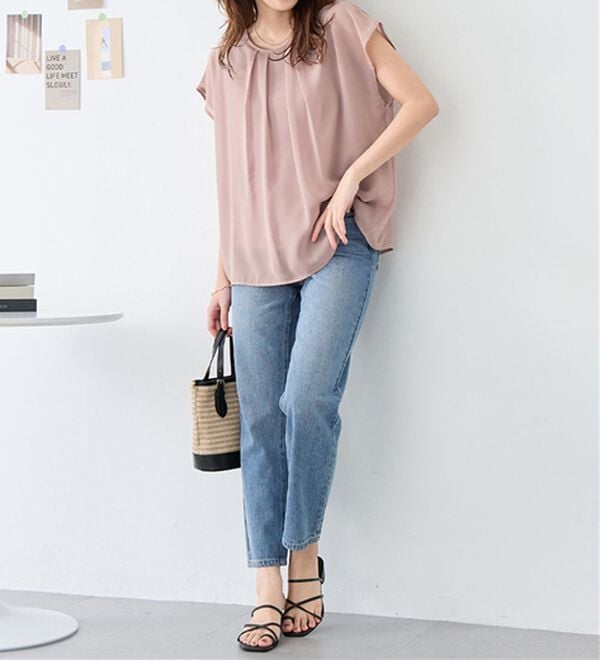 alotta（アロッタ）の「【接触冷感】機能付インナーシフォンブラウス（ブラウス）」｜詳細画像