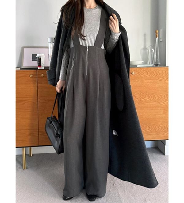 GeeRA（ジーラ）の「フロントジップハイウエストサロペット（オールインワン）」｜詳細画像