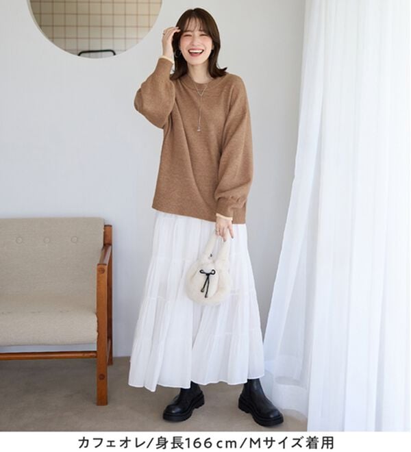 Viola e Viola（ヴィオラ エ ヴィオラ）の「洗えるもちもち　ゆるニットプルオーバー（ニット・セーター）」｜詳細画像