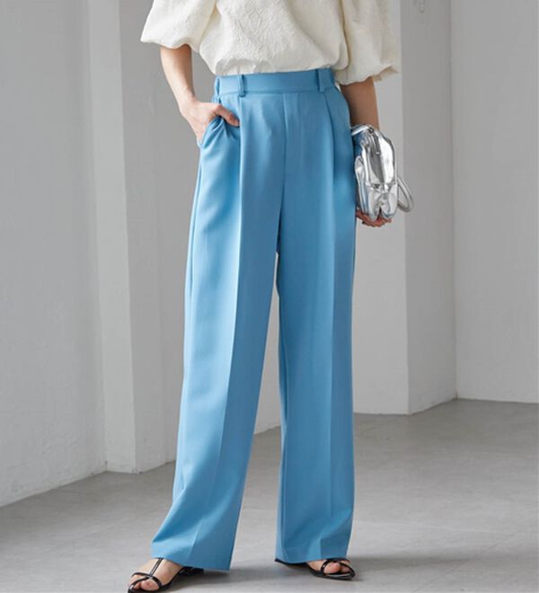 RANAN（ラナン）の「【選べる２丈】機能付！美脚シルエットセンタープレスワイドパンツ（フルレングスパンツ）」｜詳細画像