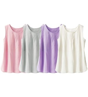 「【４色組】１枚で過ごせる綿１００％楊柳インナー（肌着・インナーウェア）」｜4色組