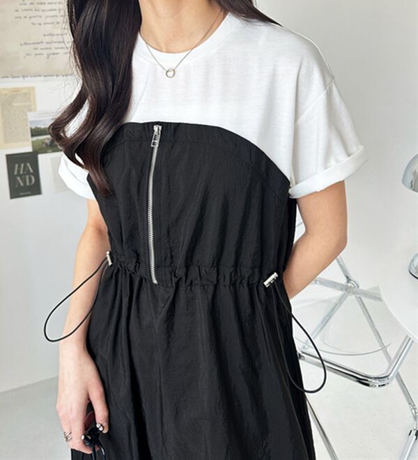 GeeRA（ジーラ）の「ハーフジップビスチェドッキングワンピース（その他ワンピース）」｜詳細画像