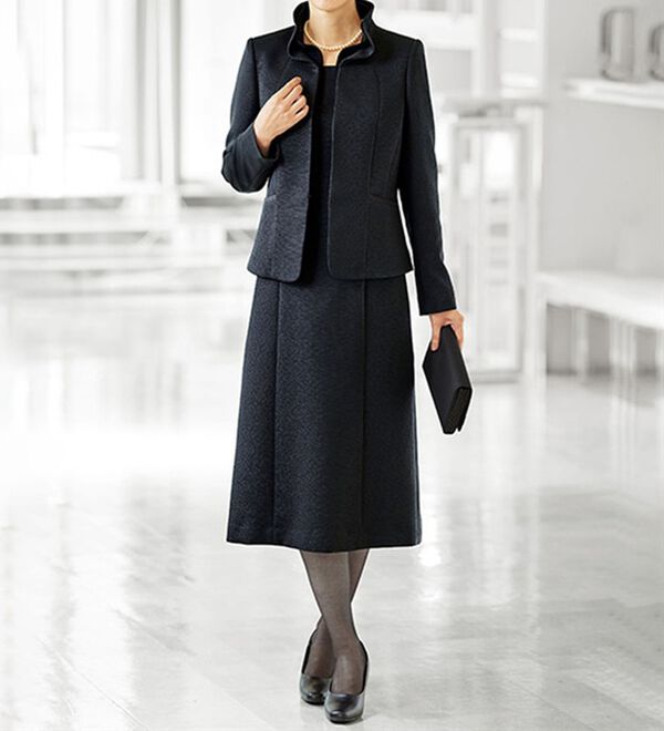 北陸ボーダージャカード素材ワンピースアンサンブル - ベルーナ【公式】 