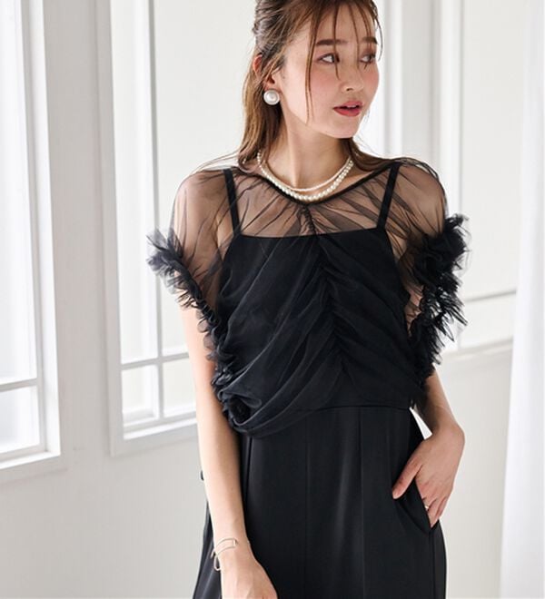 RANAN（ラナン）の「マルチWAYフリルチュールボレロセットパンツドレス（その他ワンピース）」｜詳細画像