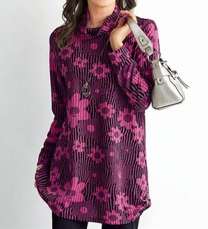 BELLUNA（ベルーナ）の「ジャカード素材花柄プリントチュニック（チュニック）」｜詳細画像