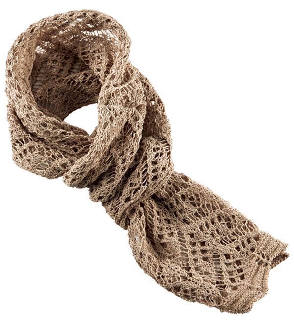 BELLUNA（ベルーナ）の「日本製　和紙使いの涼やかミニマフラー（ストール・スカーフ・マフラー）」｜モカ