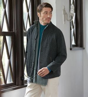 「＜コムルヴァン・オム＞ウール混イタリアンカラージャケット（メンズジャケット）」｜グレー