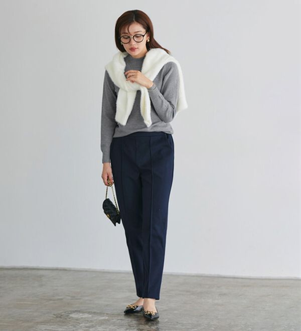 M～3L】プレミアムカシミヤタッチハイネックニット