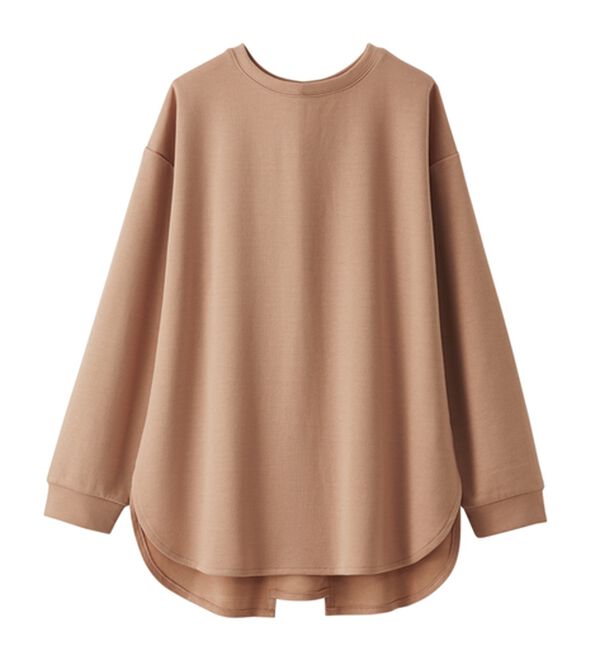 BELLUNA（ベルーナ）の「バックリボンデザイン裾ラウンドチュニック（チュニック）」｜ピンク